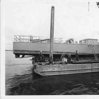 Hull on PBI barge no. 1
