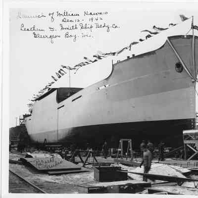 William Homan pre-launch at Leathem D. Smith Shipbuilding Co. December 12, 1942