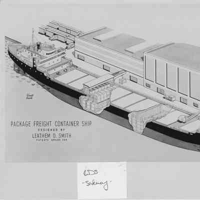 drawing of package freight container ship design