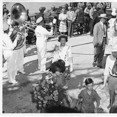 Part of crowd scene at launching of PC-1174