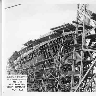 YTB-753 under construction at Christy Corp September 15, 1959