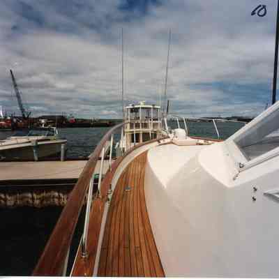 View of bow from deck of Beayondan