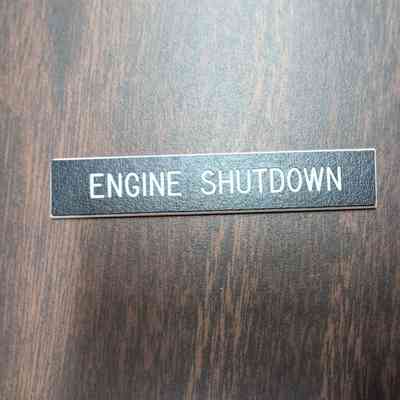 Engine Shutdown Nameplate
