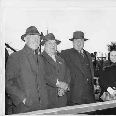 Sam Ayre, Mrs. John Brogan at christening of William Howland March 14, 1943