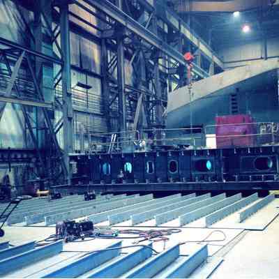 Prefab section of oil barge at Bay Shipbuilding 2002