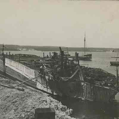 floating hull at dock