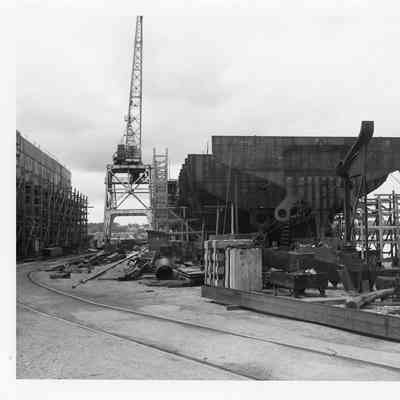 Badger under construction next to Gantry Crane September 1, 1951