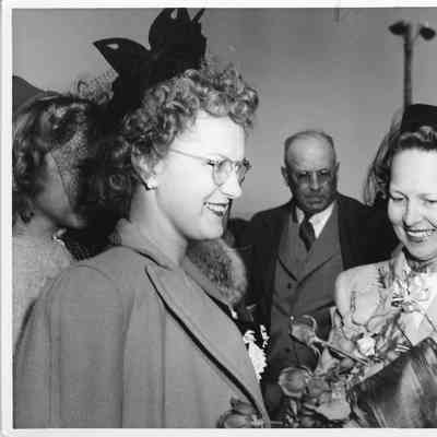 L.D. Smith and Alva Smith with PC-1178 ship sponsor Elsie Krause