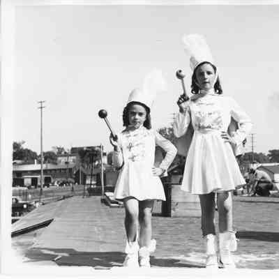 Two young majorettes from Leathem D. Smith employees band