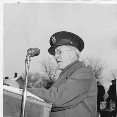 H.L. Garner making speech at ceremony