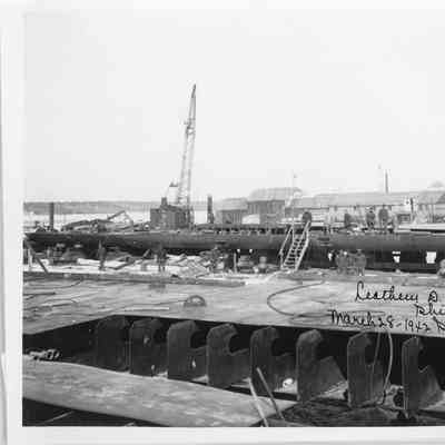 vessel under construction at Leathem D. Smith Shipbuilding Co. March 28, 1942