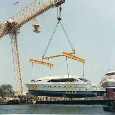 Time being lowered into graving dock