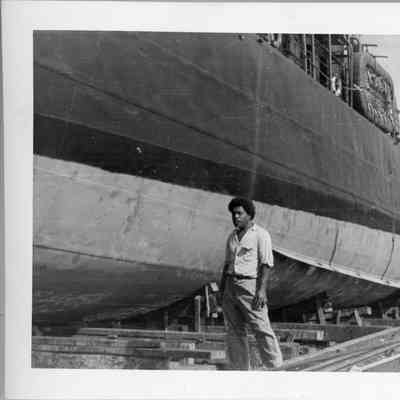 PC-1229 docked for shaft repair at Lautoka, Fiji Island, 1945