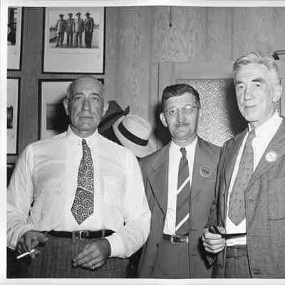 Unidentified man, Wolcott E. Spofford, and Thomas M. Woodward