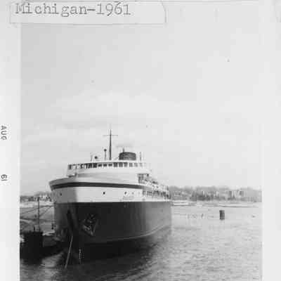 Carferry Badger docked in Ludington MI 1961