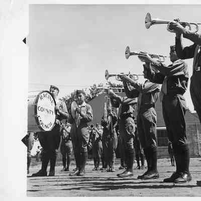 Racine County Council Drum and Bugle Corps playing