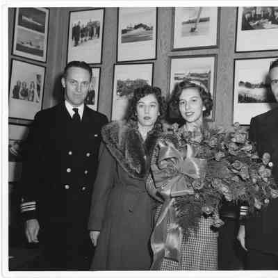 Mrs. Ferguson, Miss Felice Ferguson, and Lt. Commander G.F. Ferguson 1943