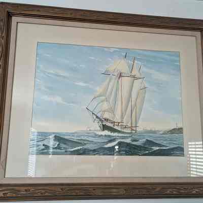Framed watercolor of the Rouse Simmons