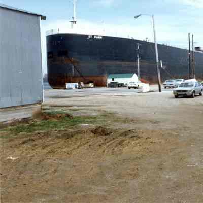 St. Clair approaching docked at outside of Sturgeon Bay 1981