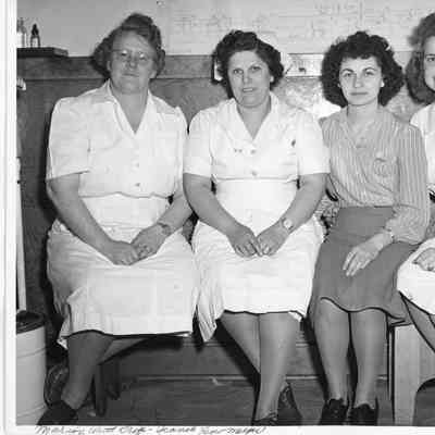 4 women seated at Leathem D. Smith Shipping Co. April 19, 1943