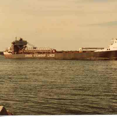 Self-unloader Frontenac in Saint Mary's River June 1982