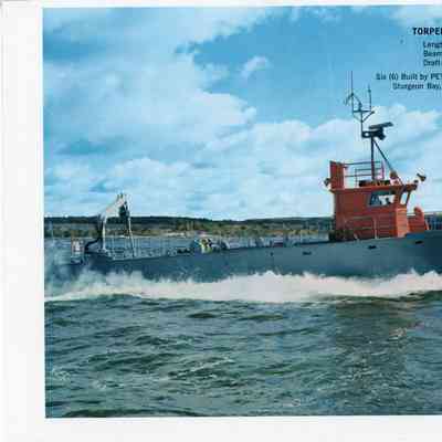 PBI torpedo retrieval vessel underway