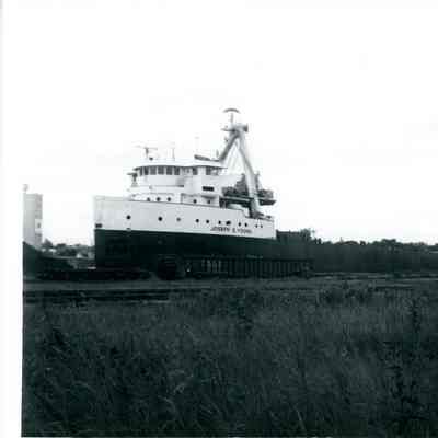 Joseph S. Young unloading coal at C. Reiss Coal Co. Dock Manitowoc 1975
