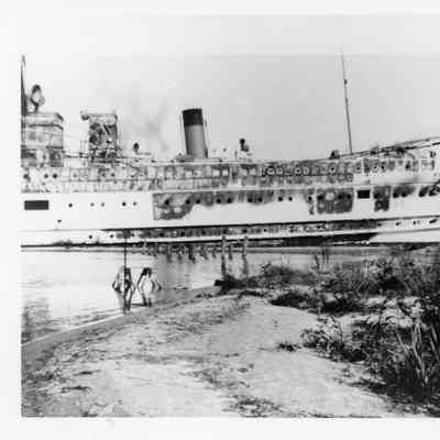 SS South American with fire damage