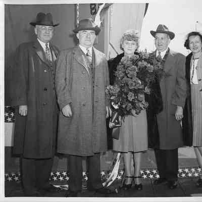 L.D. Smith and Alva Smith with Mrs. Edward F. Sullivan at YW-124 christening