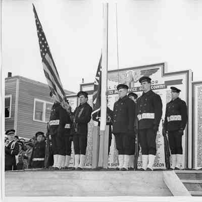 US Coast Guard color guard about to raise flag