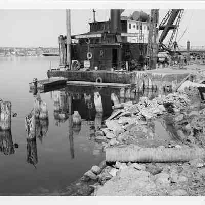Establishment of bulkhead at fruit growers dock east side of Sturgeon Bay 1962