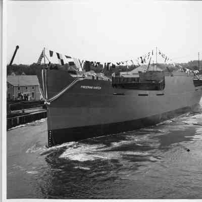 Freeman Hatch post-launch at Leathem D. Smith Shipbuilding Co.