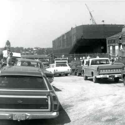 Launching of St. Clair at Bay Shipbuilding 1975
