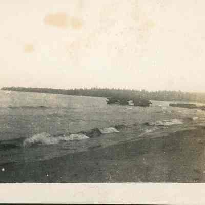 Newport shoreline with pier foundation