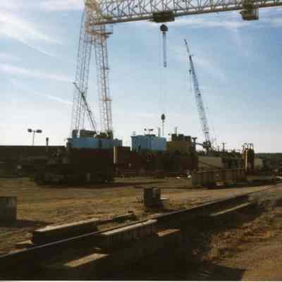 Mobil Oil Co. barge under construction at Bay Shipbuilding 1999
