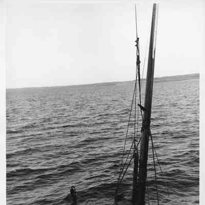 Sailboat being raised from the water