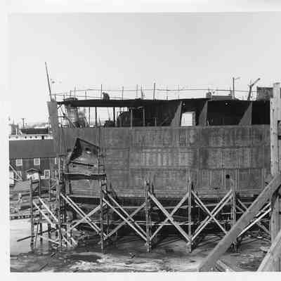 Spartan hull under construction March 10, 1952