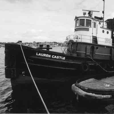 Lauren Castle of Selvick Marine towing tied at dock