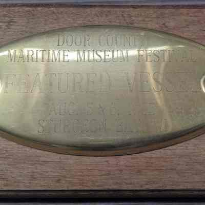 Door County Maritime Museum Festival Featured Vessel 1995 Plaque
