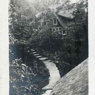 Steps leading up to Hotz cottage in Fish Creek