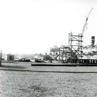 Huron Cement Co. boat in drydock at Bay Shipbuilding 1974