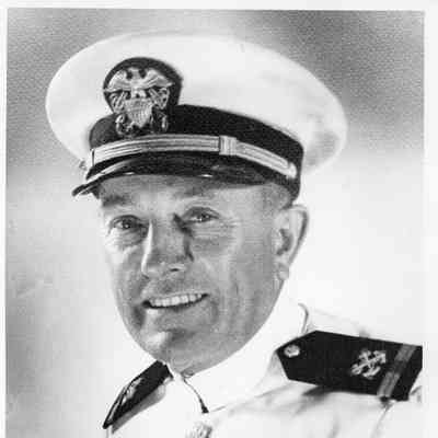 Portrait of Frank Bauer in white military dress uniform