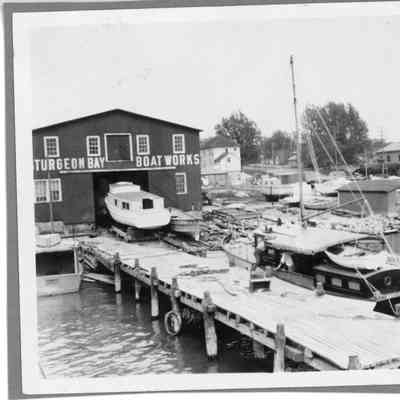 Vessels docked and on craddles at Sturgeon Bay Boat Works