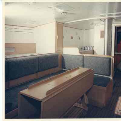 Interior seating area of Dora