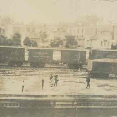 Workers in rail yard