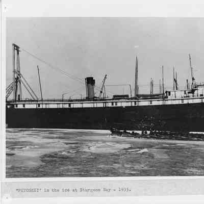 Petoskey in ice at Sturgeon Bay 1935