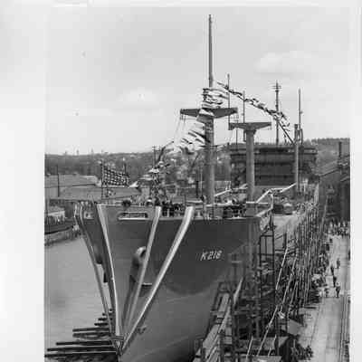 K-218 Pre-launch at Leathem D. Smith Shipbuilding Co.