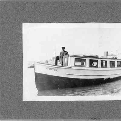 Arbutus with man standing on bow 1916