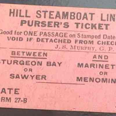 Hill Steamboat Line Passenger Ticket