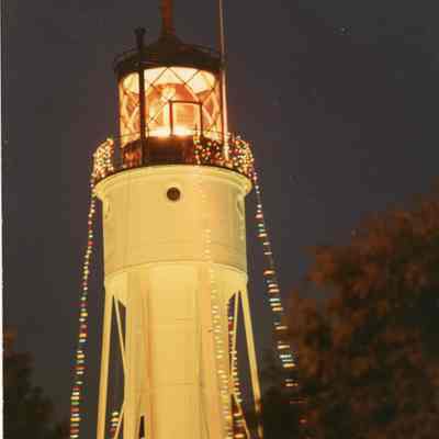 Canal Station Light with Christmas Lights